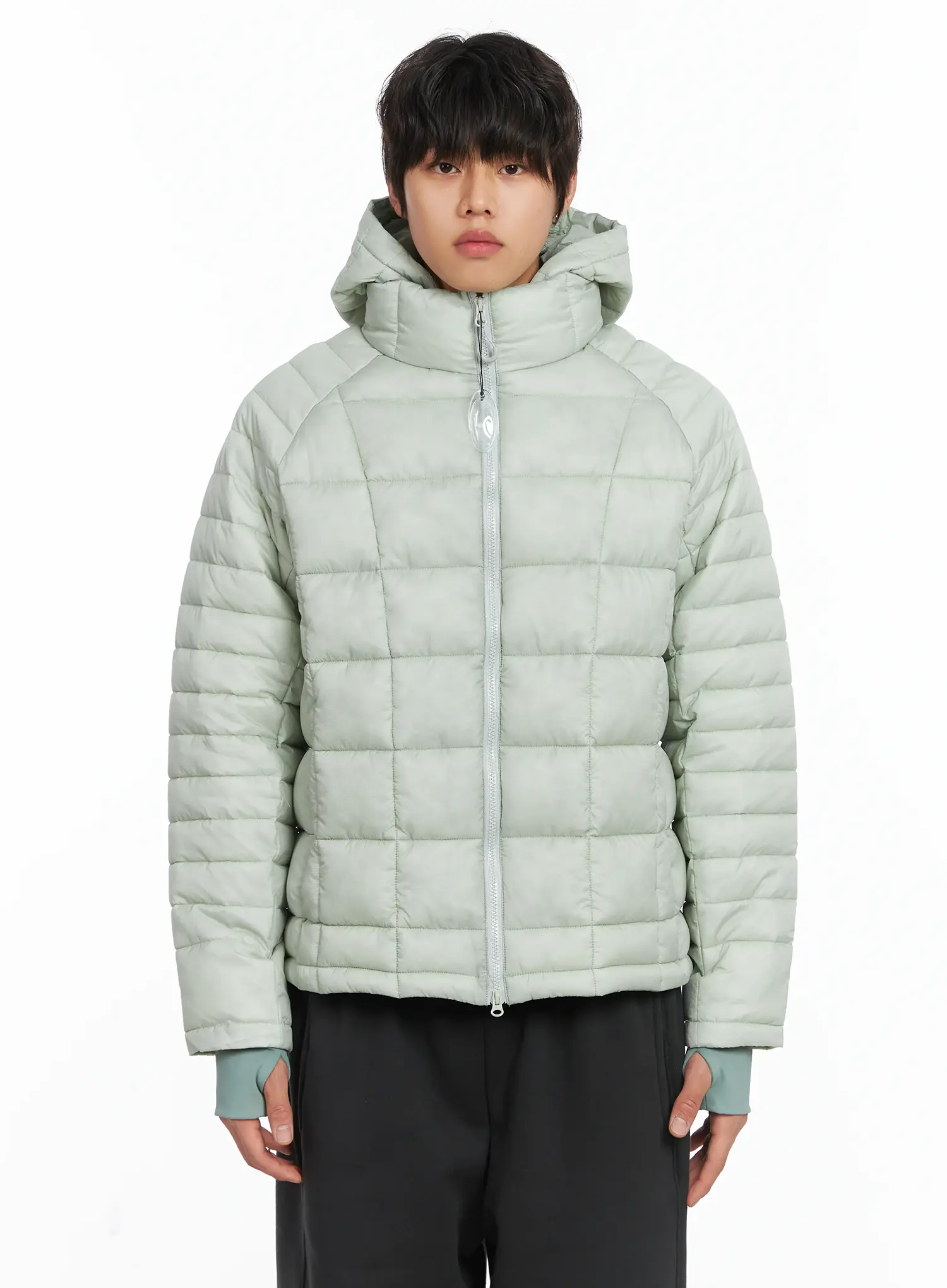 Men's Square Quilted Hooded Puffer Jacket IJ512 - Image 19
