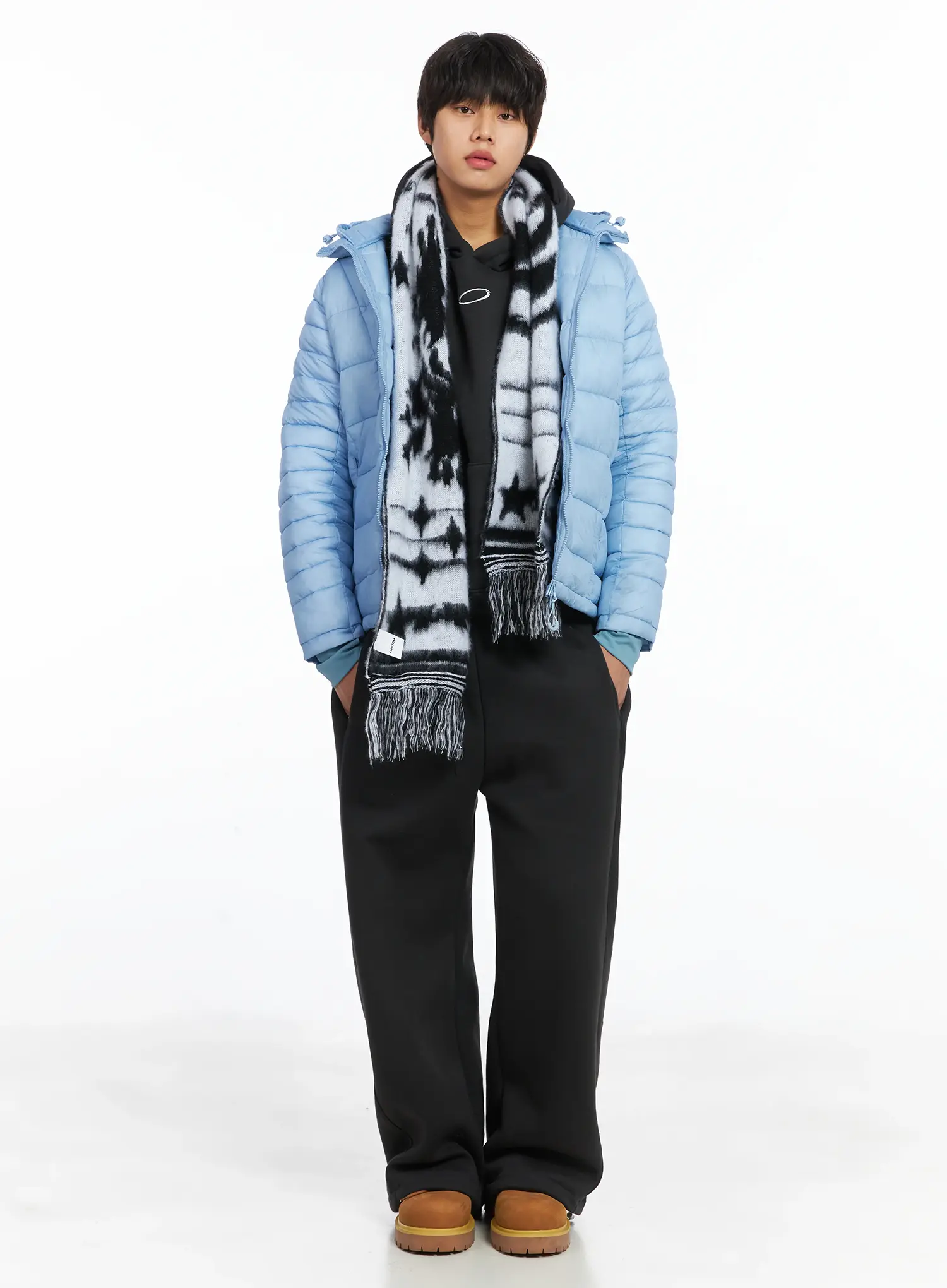 Men's Square Quilted Hooded Puffer Jacket IJ512 - Image 9