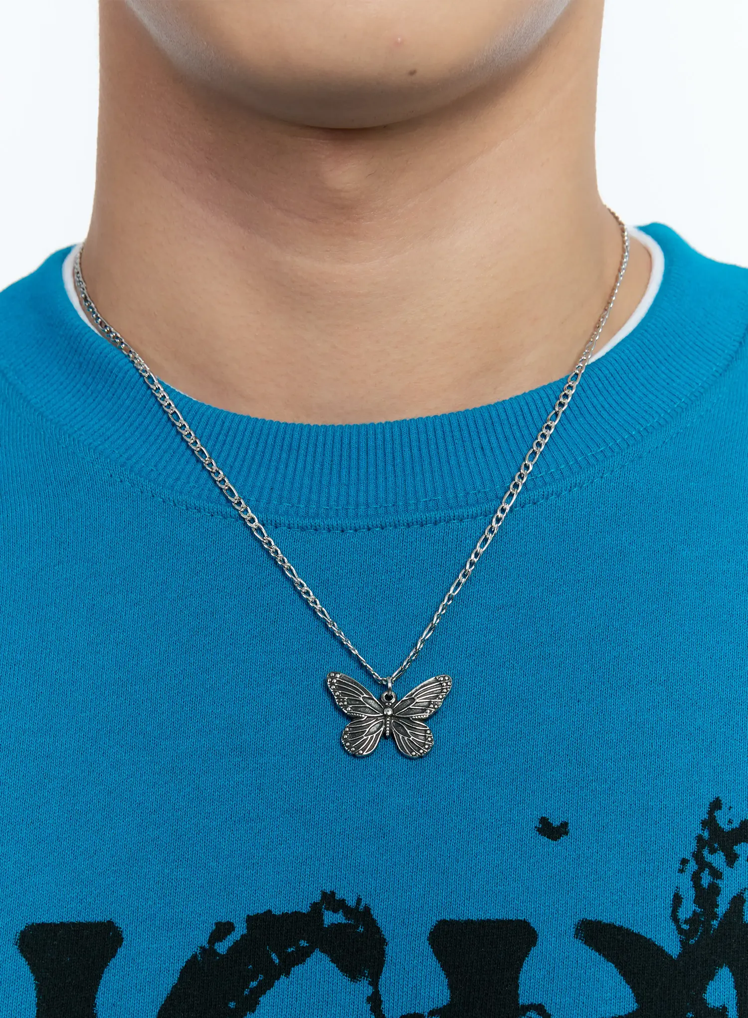 Men's Steel Butterfly Necklace IG515 - Image 3