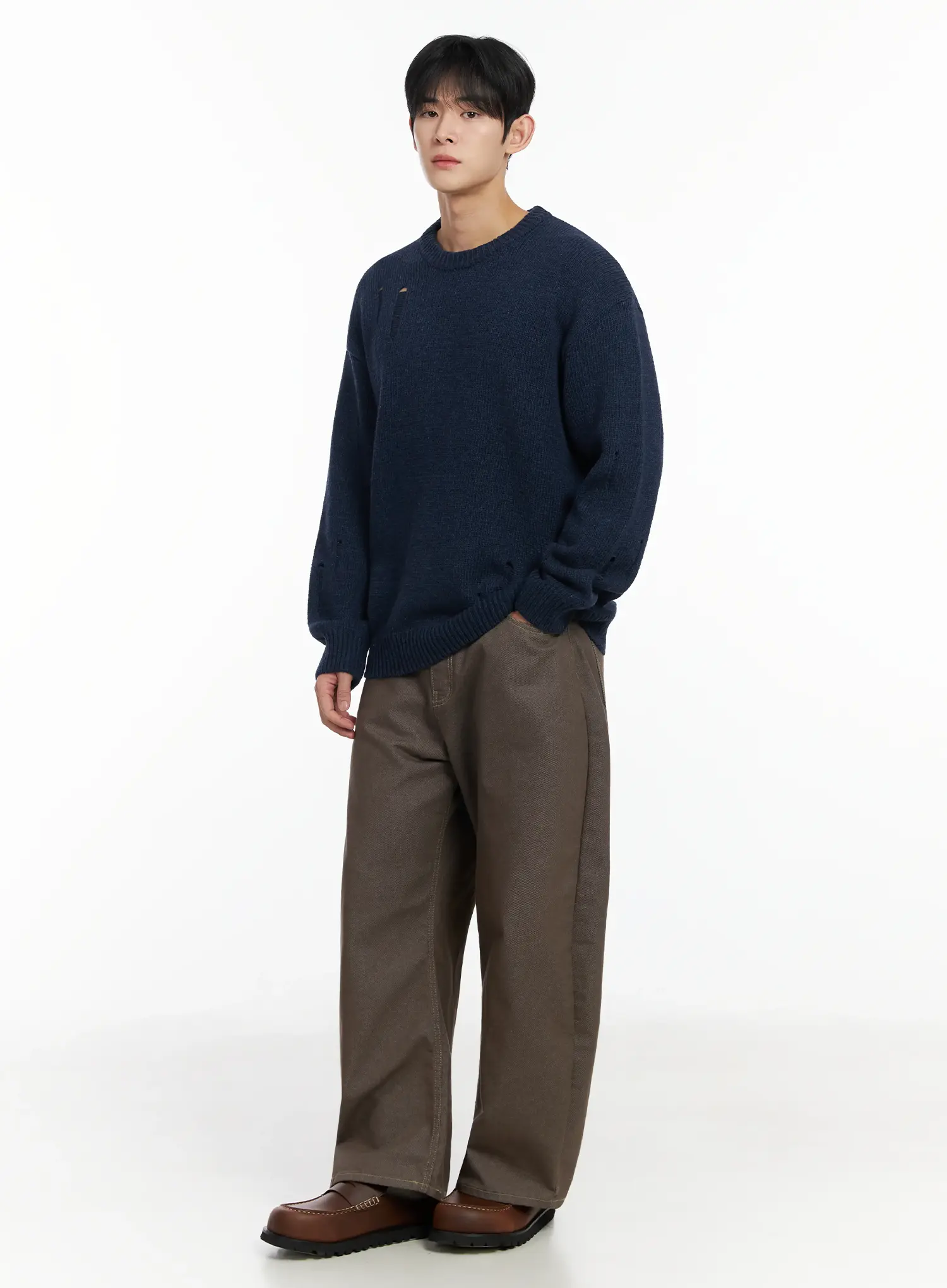 Men's Stitch Cushioned Mule Loafers IF516 - Image 3