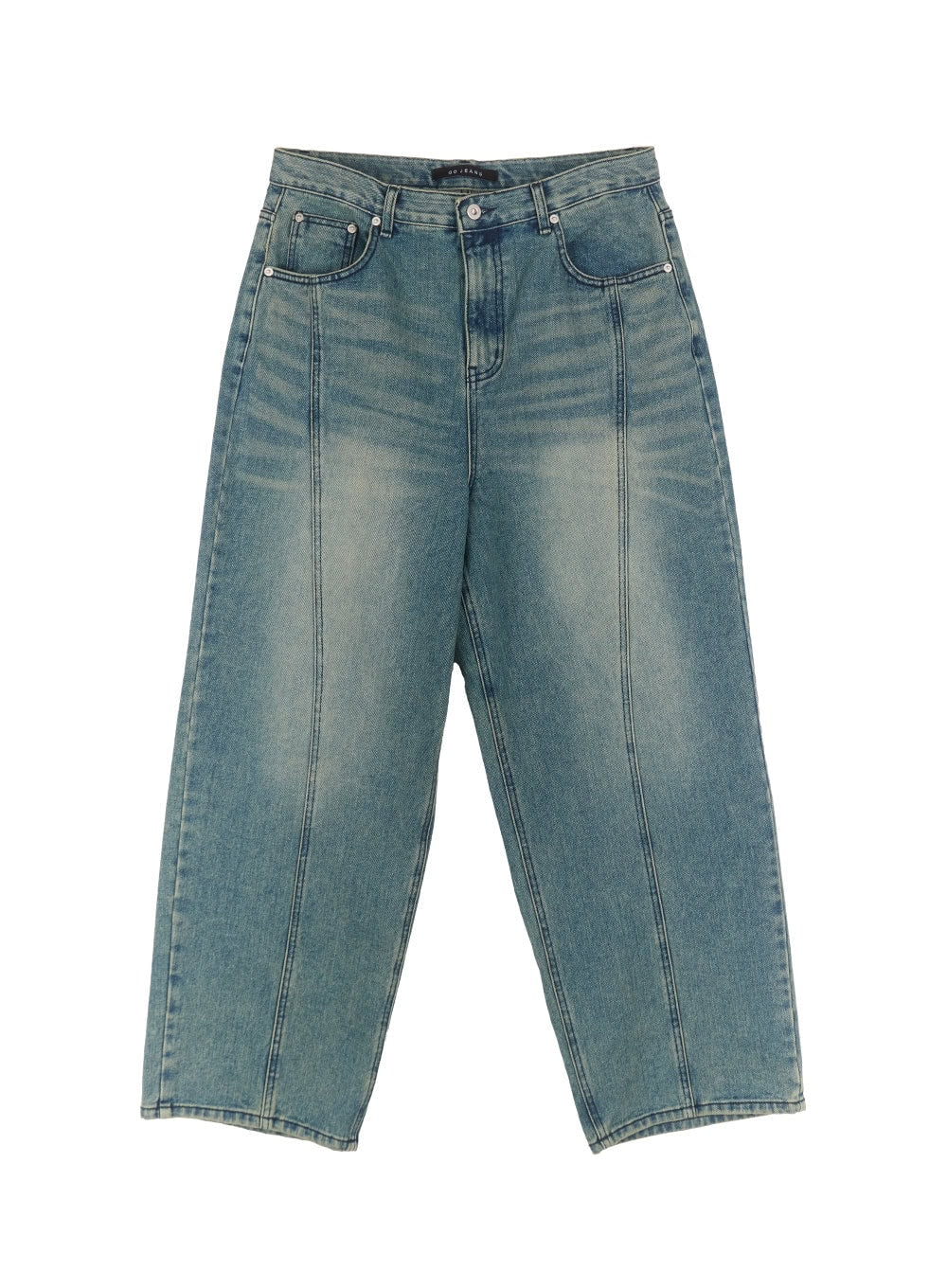 Men's Stitched Detail Wide-Fit Jeans IA511 - Image 12