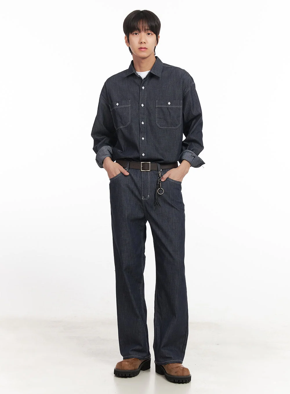 Men's Stitched Straight-Fit Jeans IA510