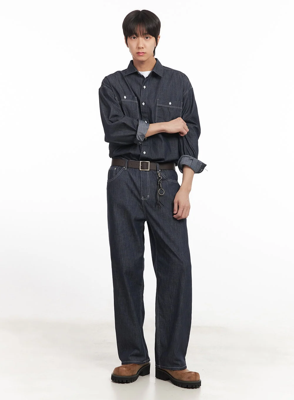 Men's Stitched Straight-Fit Jeans IA510 - Image 12
