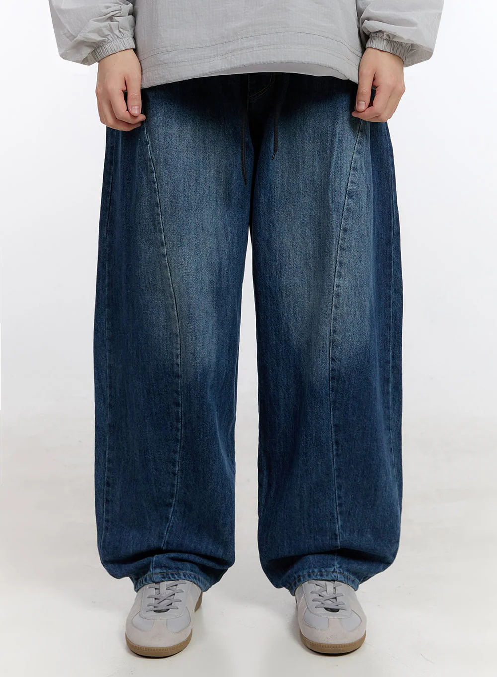 Men's Stitched Wide-Fit Jeans IF528 - Image 2