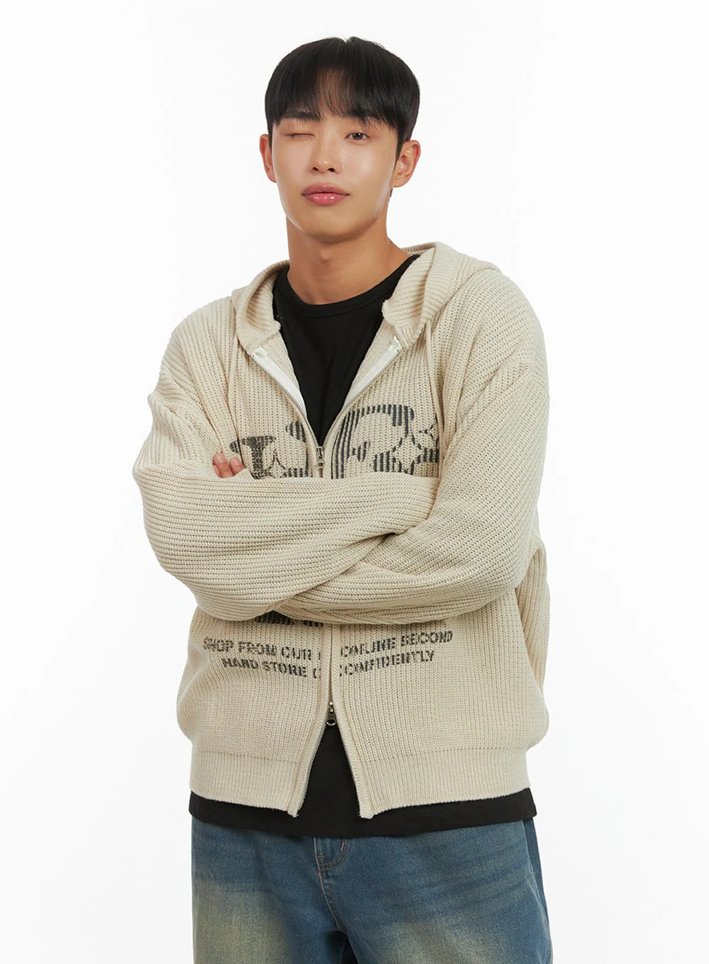Men's Street Style Hoodie Knit IS419 - Image 3