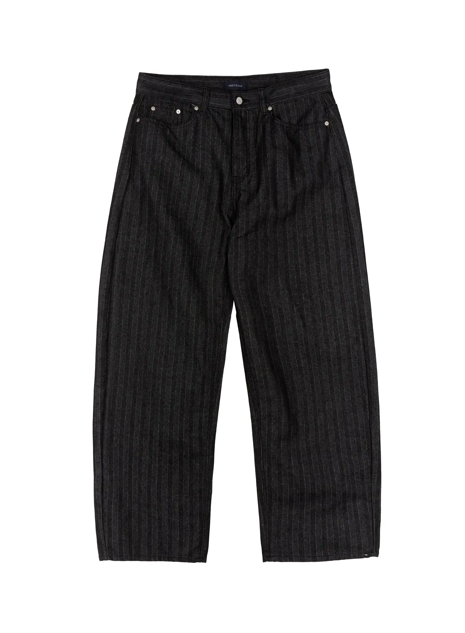 Men's Stripe Wide-Leg Jeans with Patch Detail IO523 - Image 14