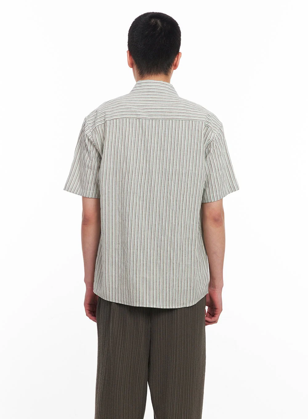 Men's Striped Collared Shirt IU512 - Image 5