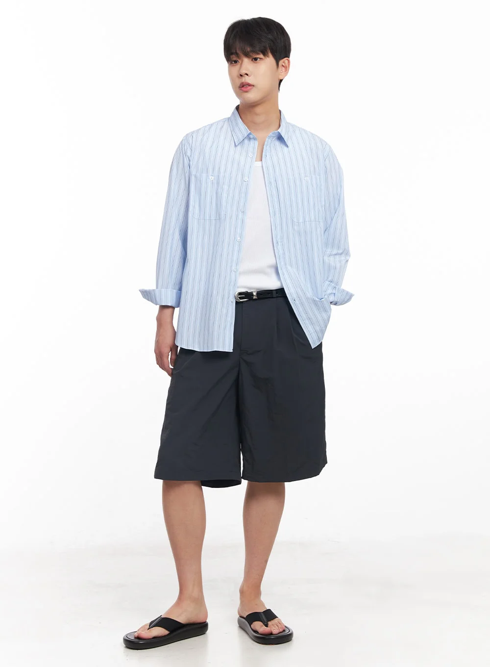 Men's Striped Collared Shirt IY522 - Image 10