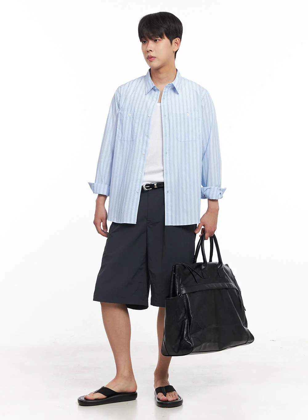 Men's Striped Collared Shirt IY522 - Image 11