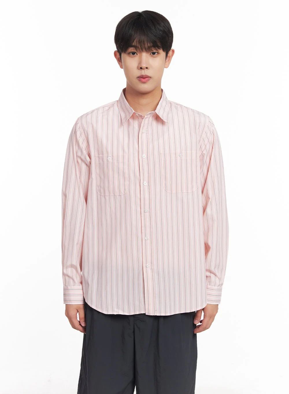 Men's Striped Collared Shirt IY522 - Image 14