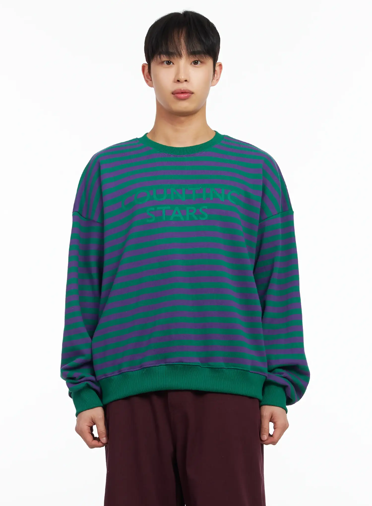 Men's Striped Crewneck Sweatshirt IM516 - Image 8