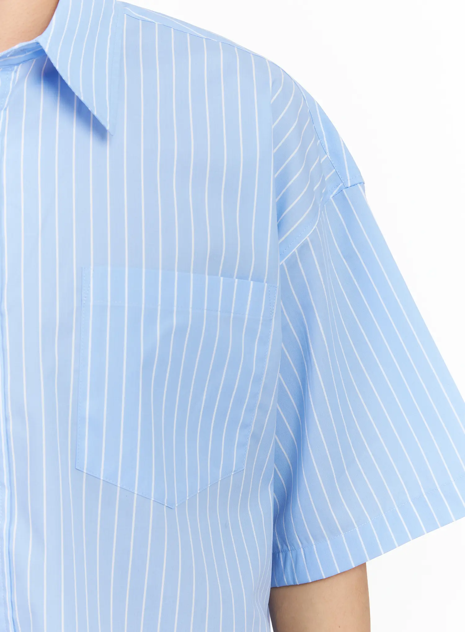 Men's Striped Cropped Shirt IA502 - Image 10