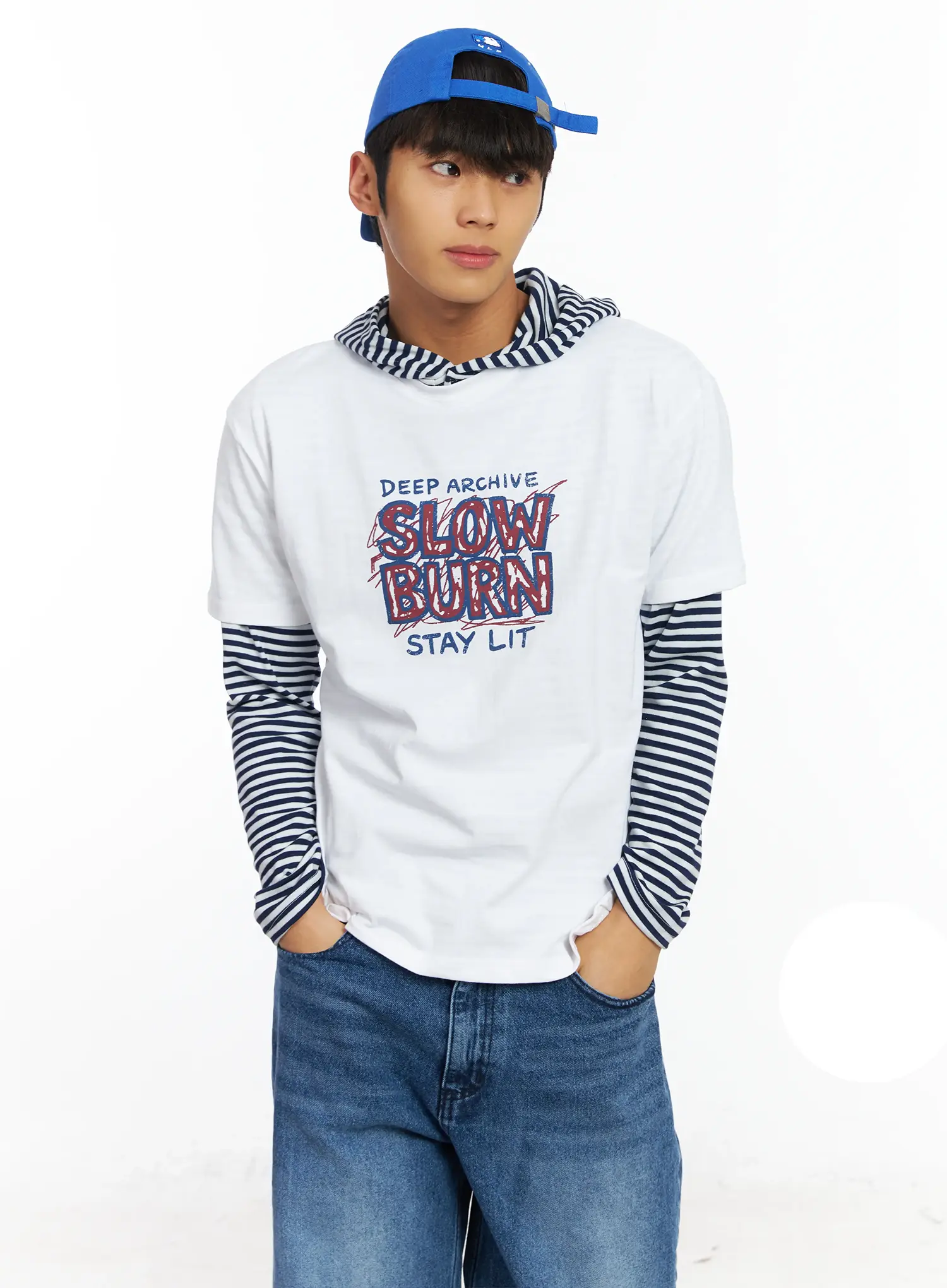 Men's Striped Henley Neck Long Sleeve IF506 - Image 10