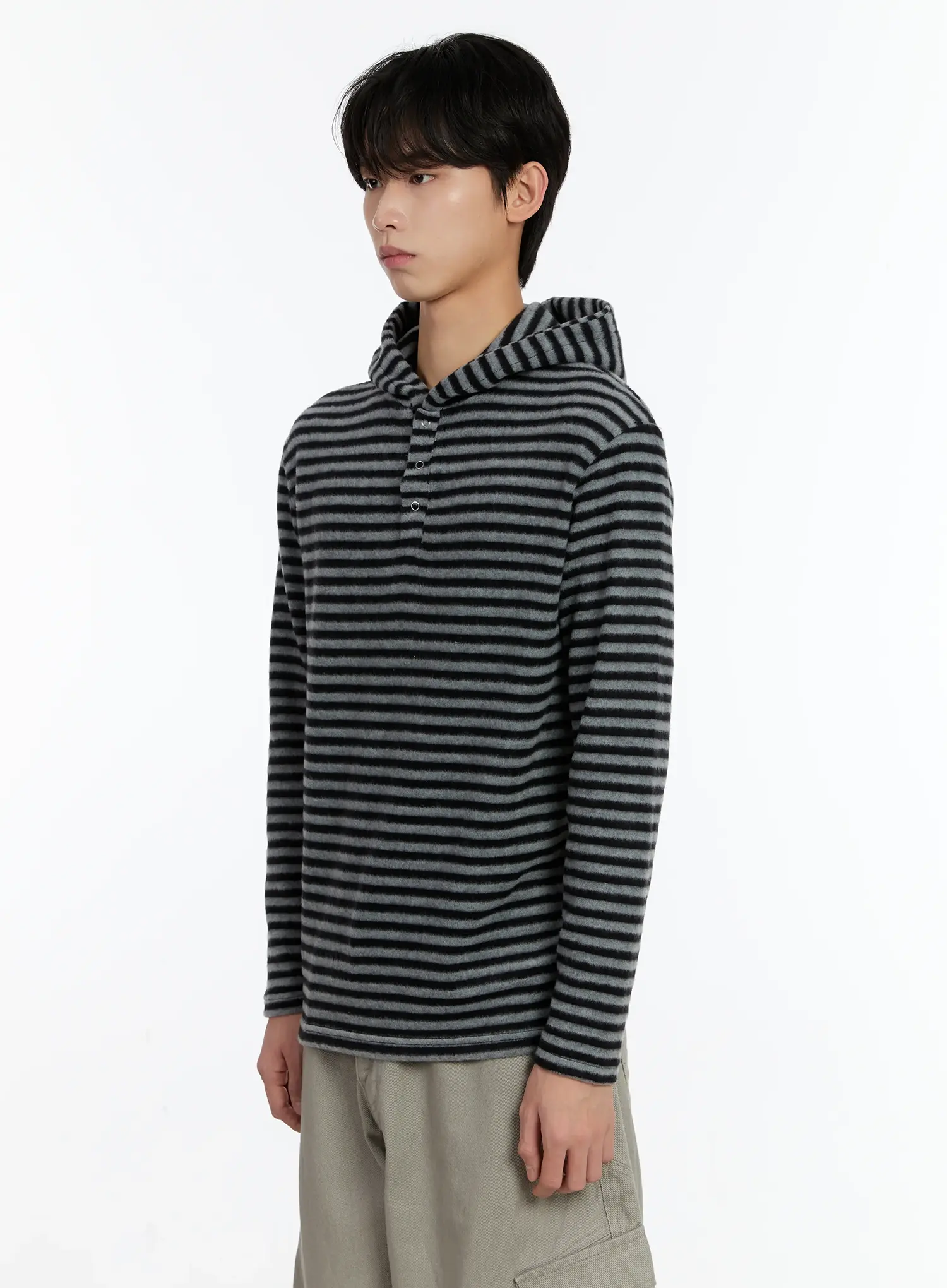 Men's Striped Layered Hoodie ID502 - Image 4
