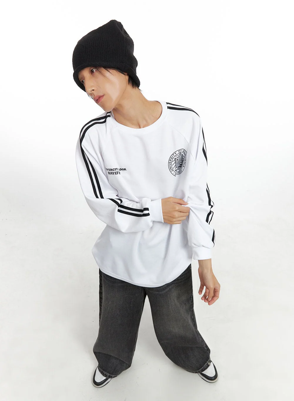 Men's Striped Logo Shirt IO417 - Image 2