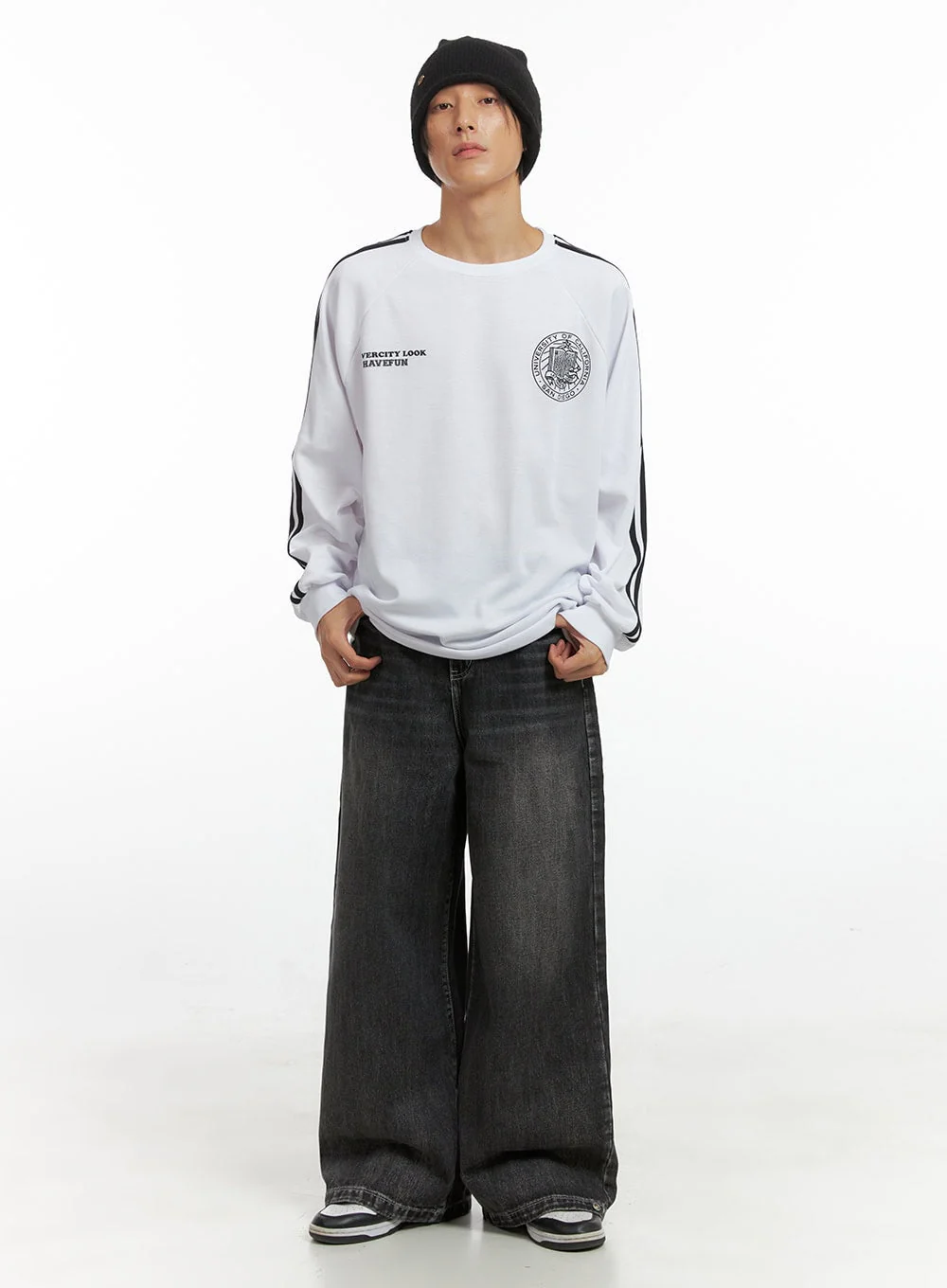Men's Striped Logo Shirt IO417 - Image 6