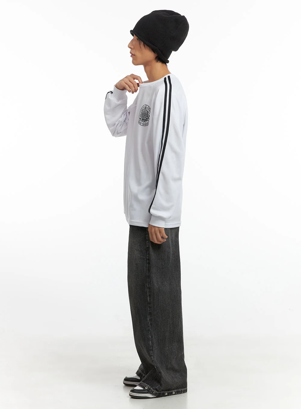 Men's Striped Logo Shirt IO417 - Image 7