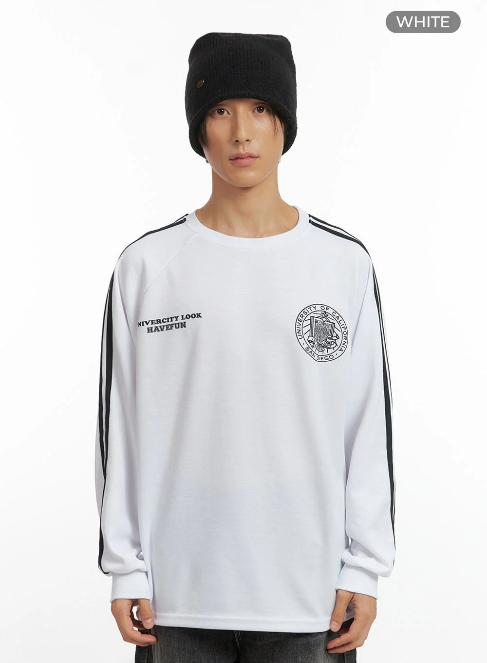 Men's Striped Logo Shirt IO417 - Image 9