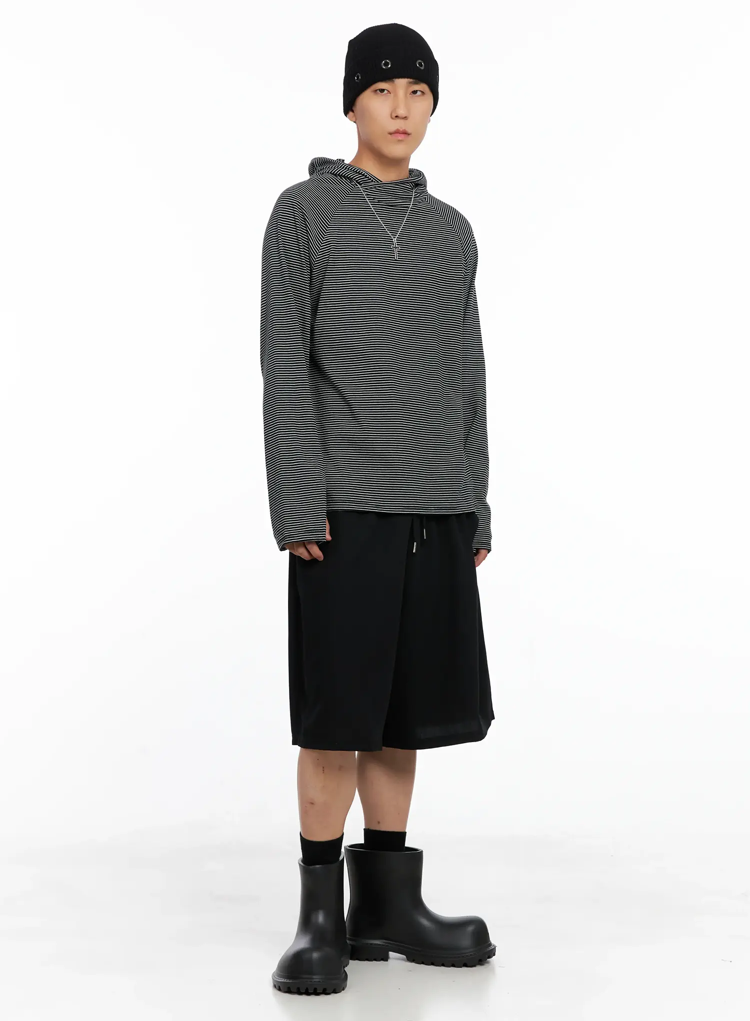 Men's Striped Long Sleeve Hoodie IS502 - Image 10