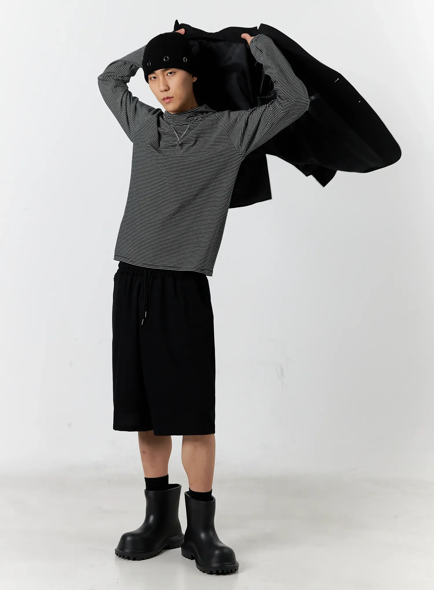 Men's Striped Long Sleeve Hoodie IS502 - Image 13