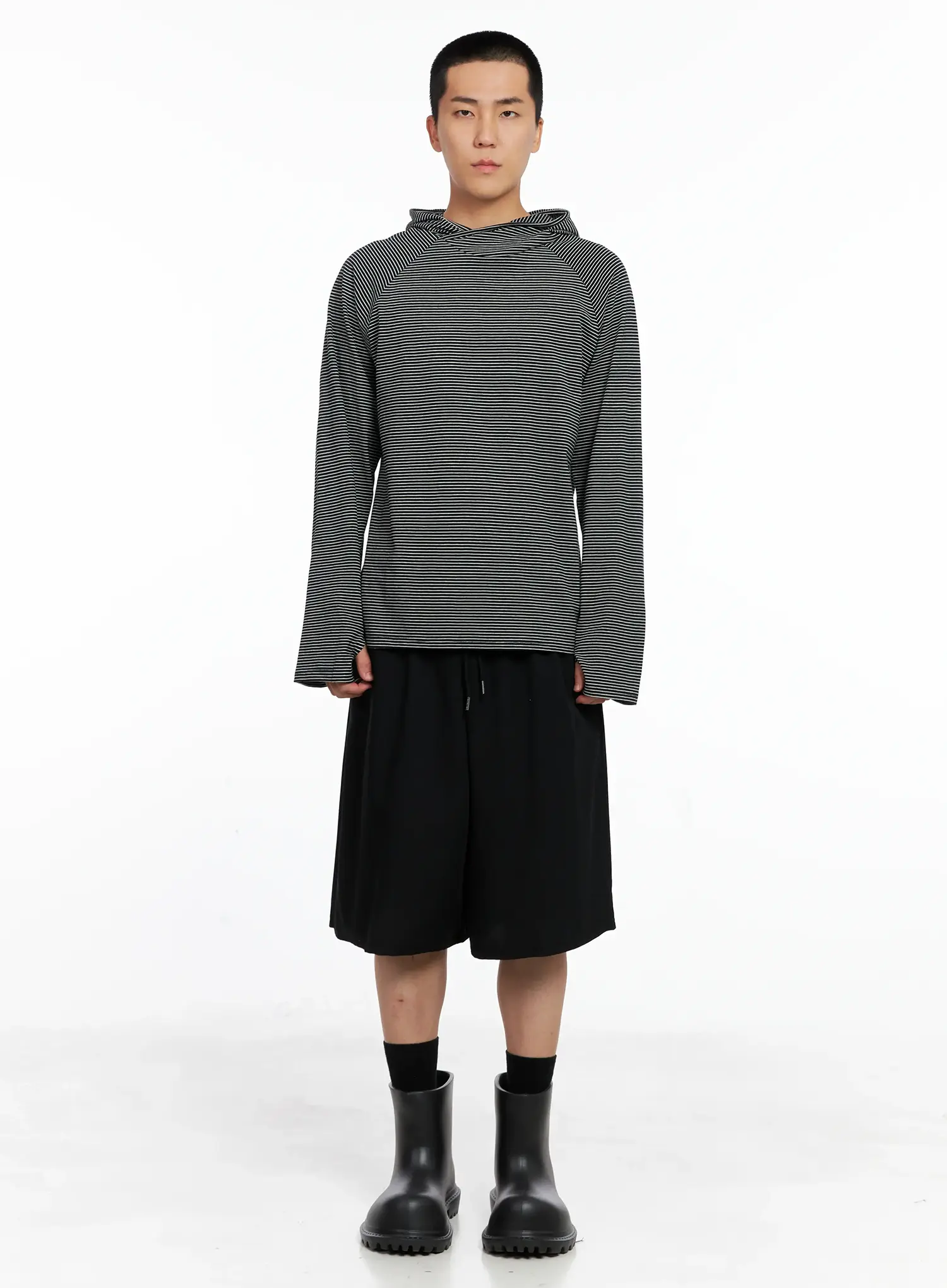 Men's Striped Long Sleeve Hoodie IS502 - Image 3