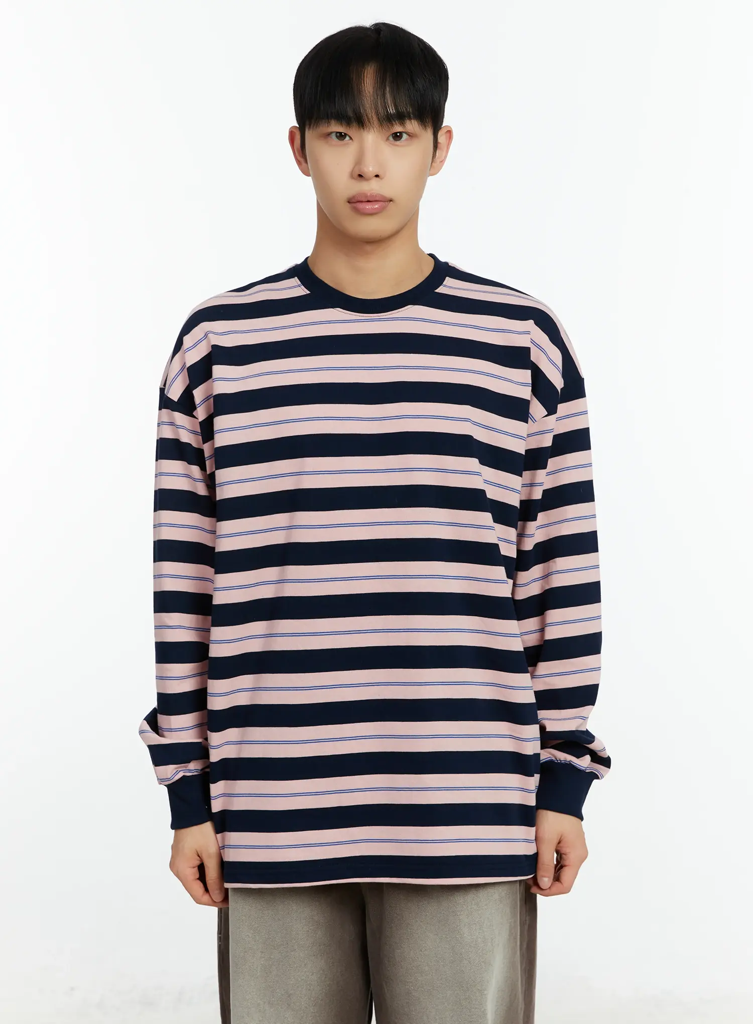 Men's Striped Long Sleeve T-Shirt IF510 - Image 10