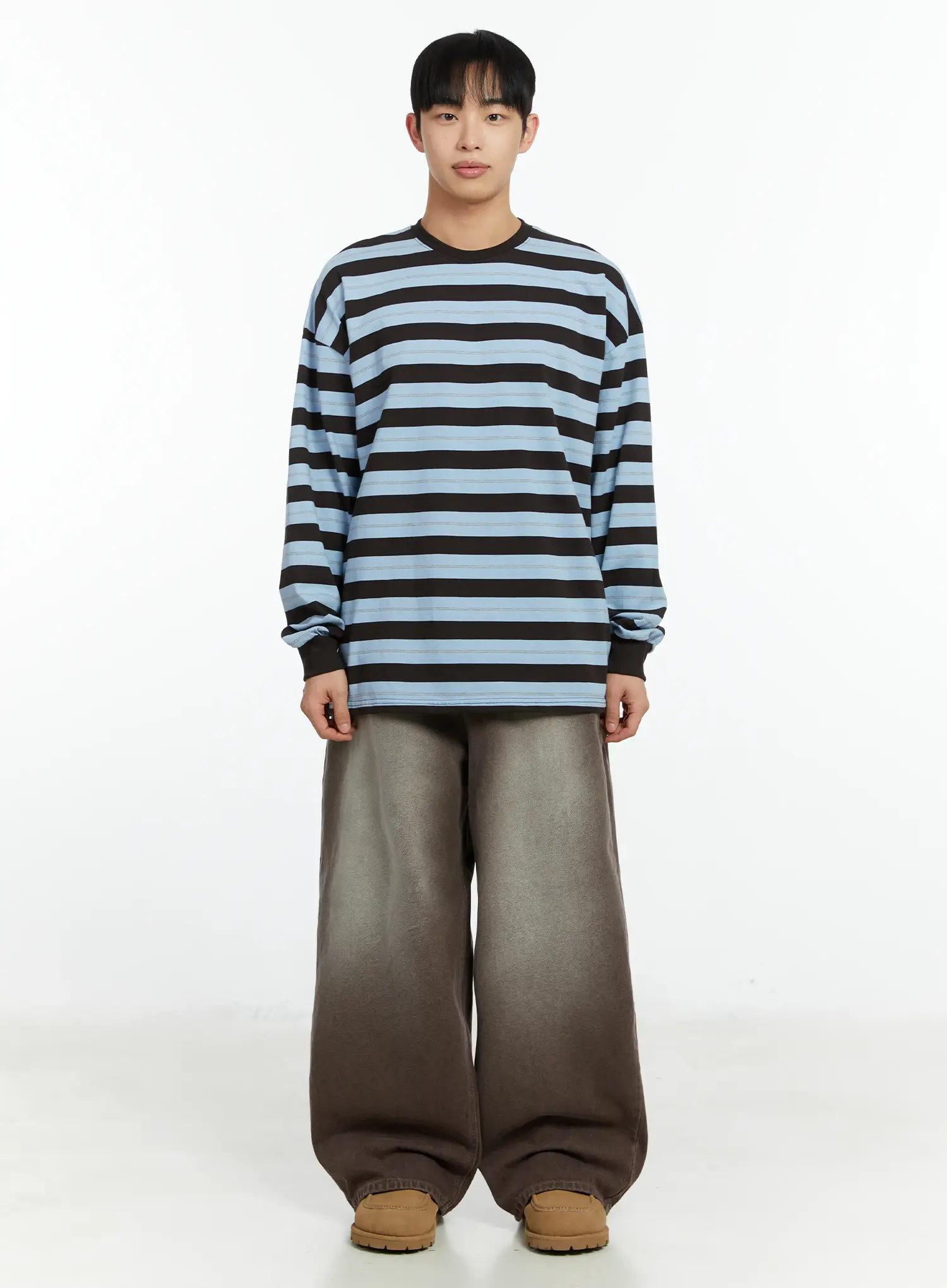 Men's Striped Long Sleeve T-Shirt IF510 - Image 3