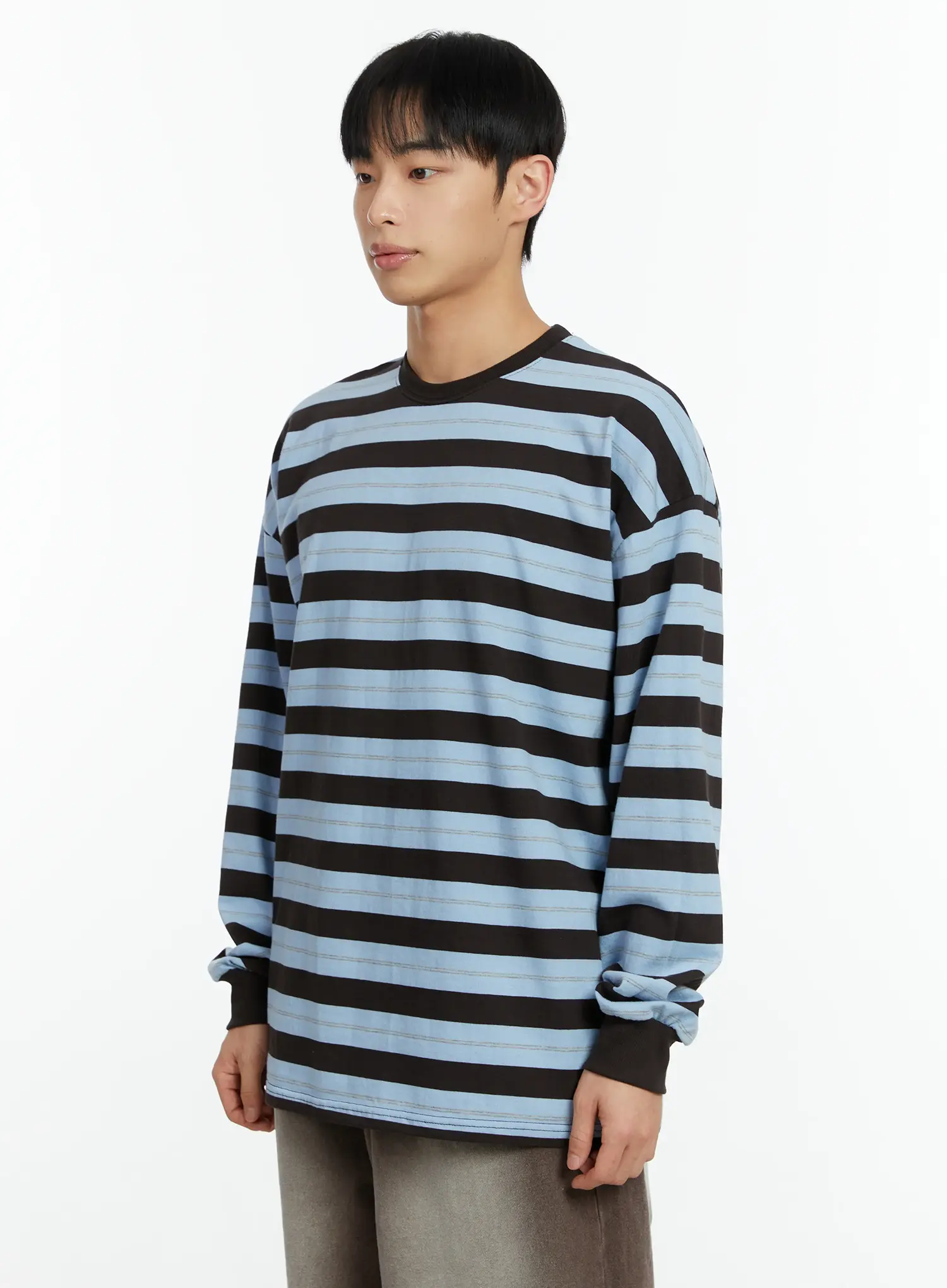 Men's Striped Long Sleeve T-Shirt IF510 - Image 4
