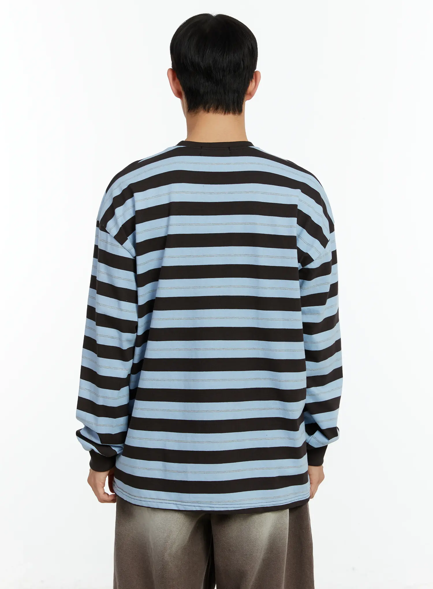 Men's Striped Long Sleeve T-Shirt IF510 - Image 5