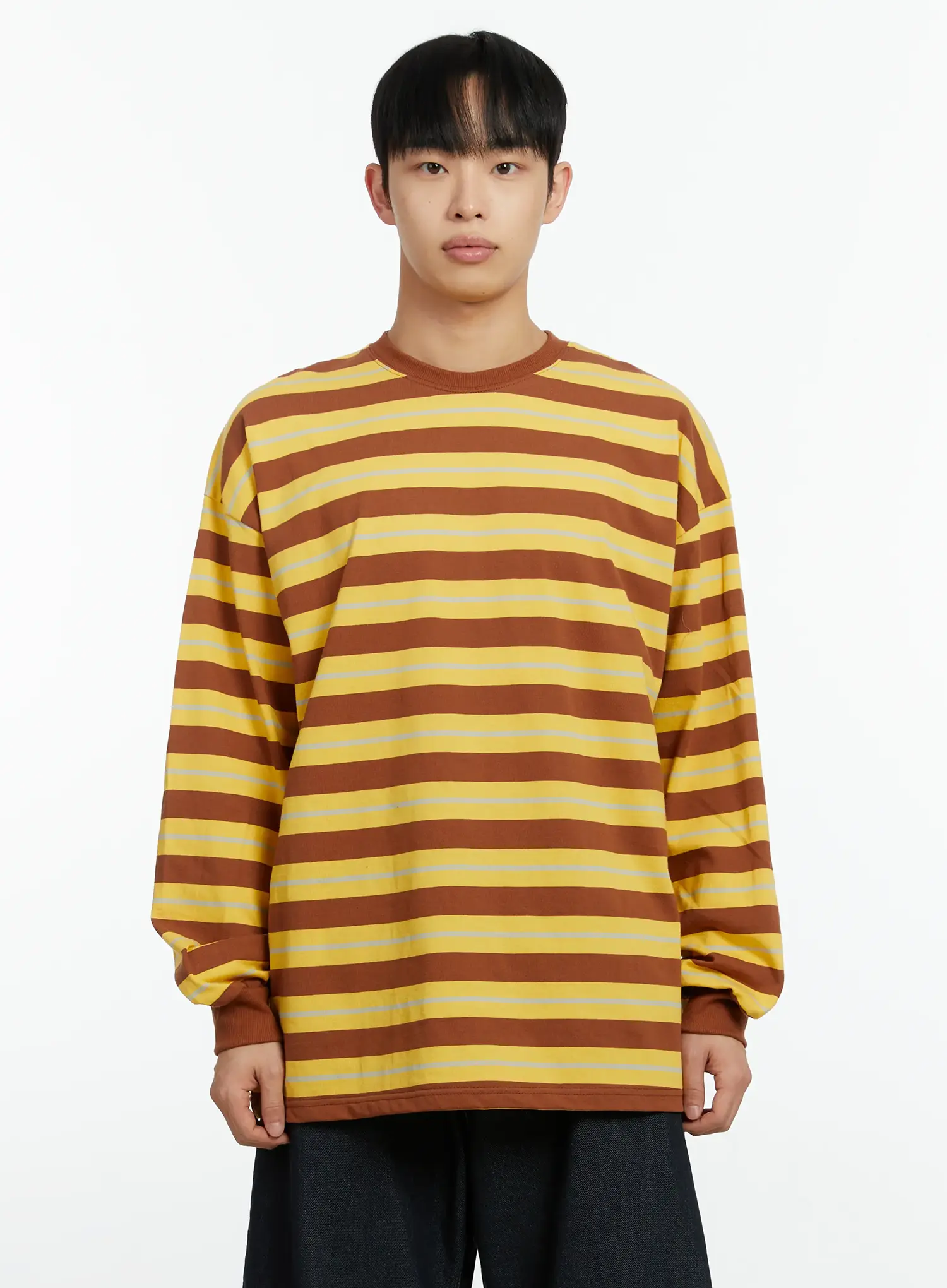 Men's Striped Long Sleeve T-Shirt IF510 - Image 9