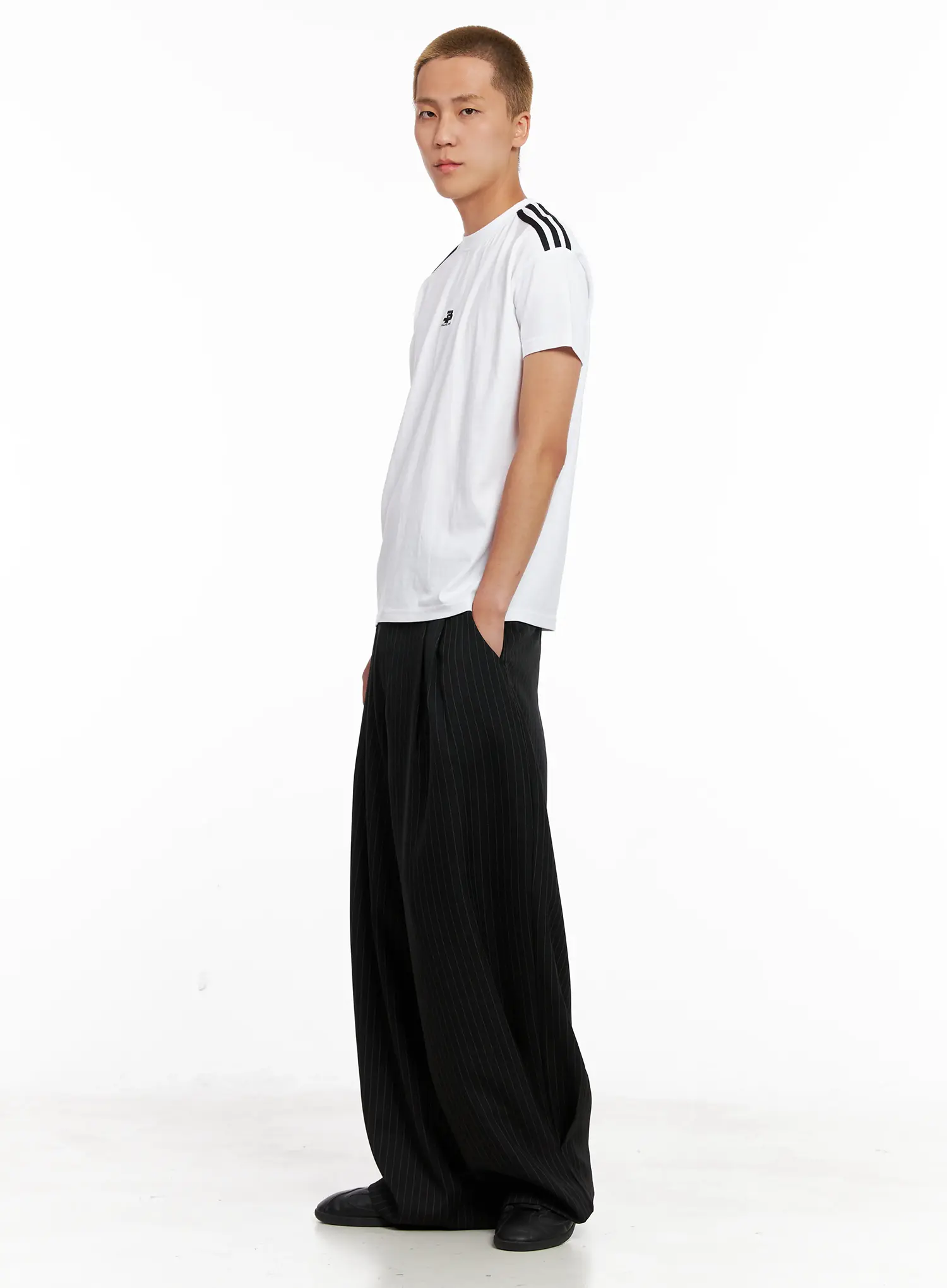 Men's Striped Relaxed-Fit Slacks IL521 - Image 14