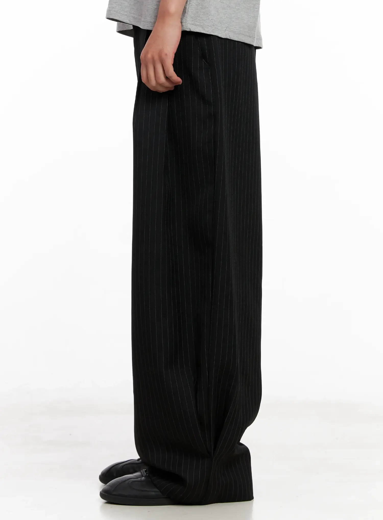 Men's Striped Relaxed-Fit Slacks IL521 - Image 8