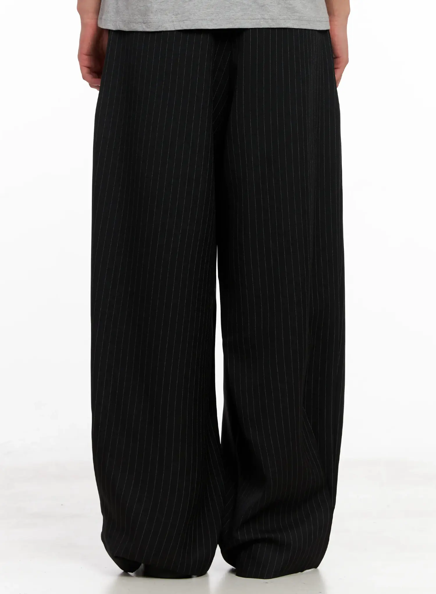 Men's Striped Relaxed-Fit Slacks IL521 - Image 9