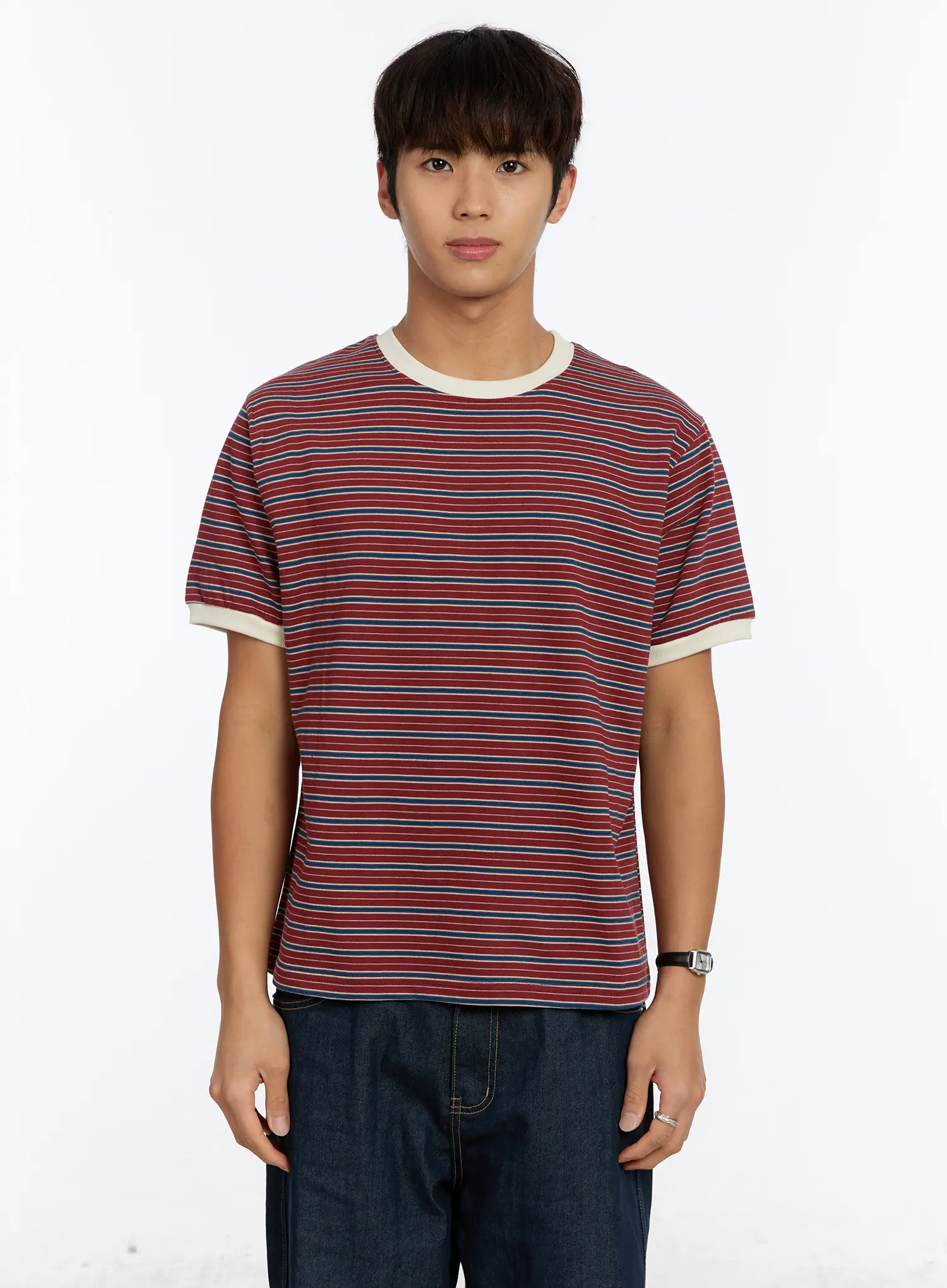 Men's Striped Ringer T-Shirt IM530 - Image 12