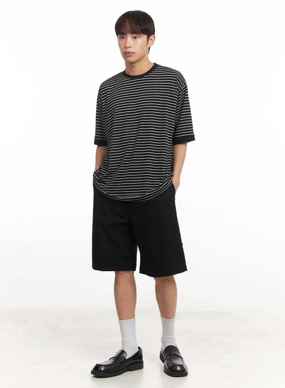 Men's Striped Round Neck T-Shirt IA518 - Image 11