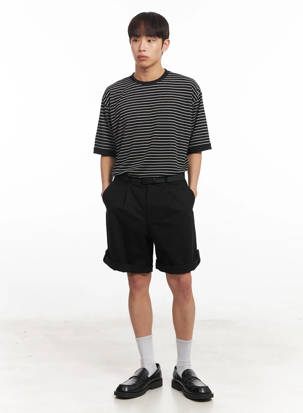 Men's Striped Round Neck T-Shirt IA518 - Image 12