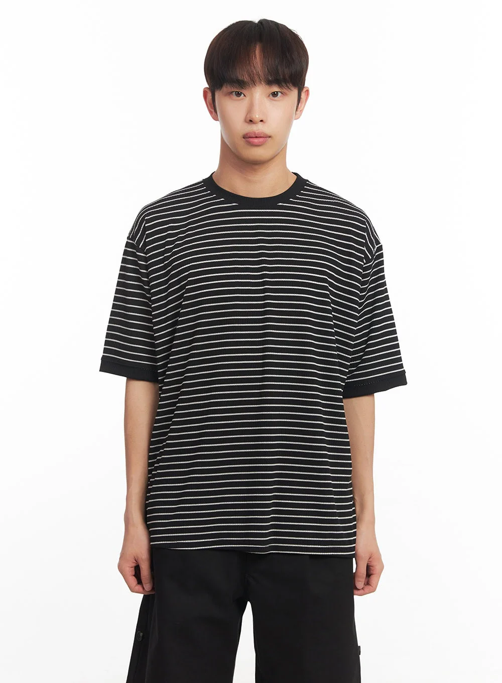 Men's Striped Round Neck T-Shirt IA518 - Image 13
