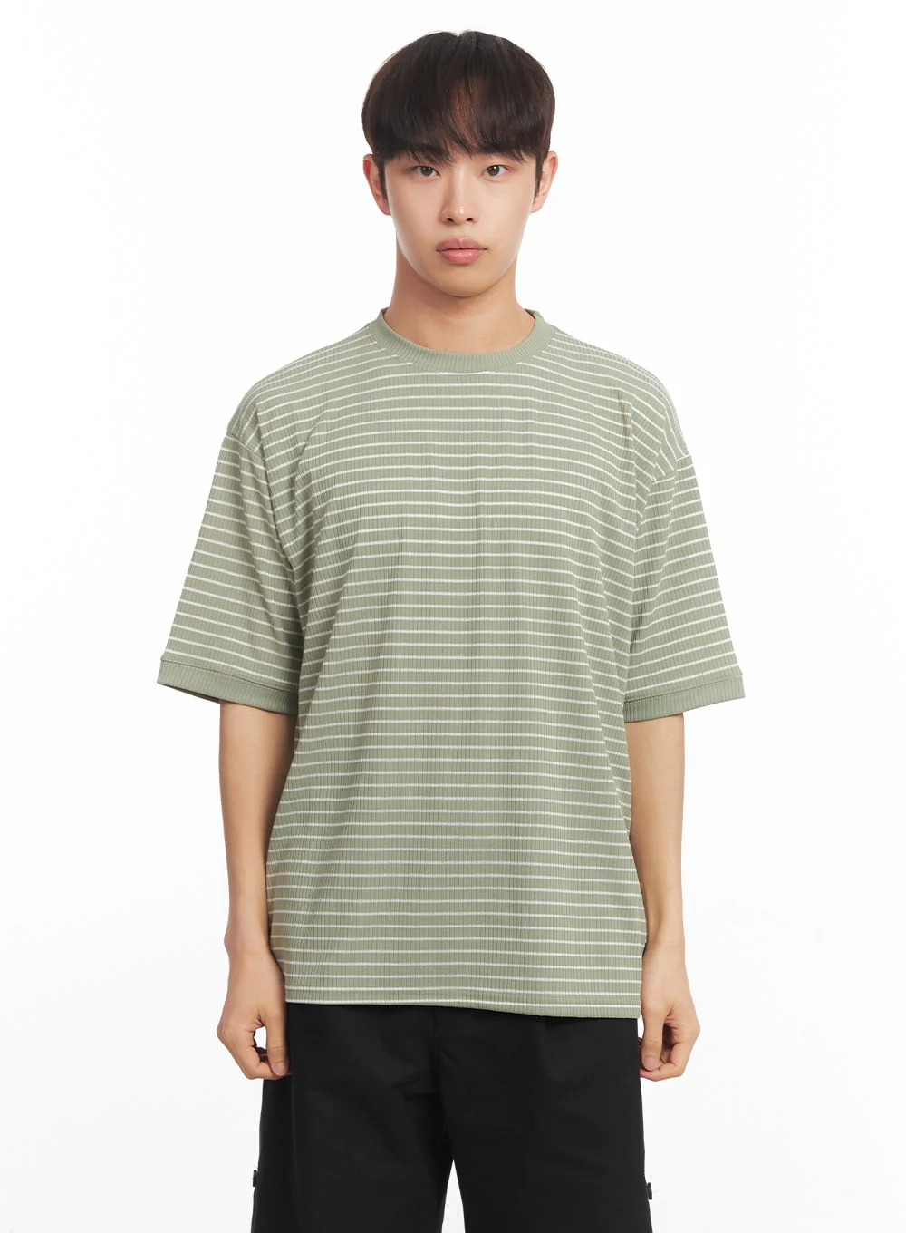 Men's Striped Round Neck T-Shirt IA518 - Image 15