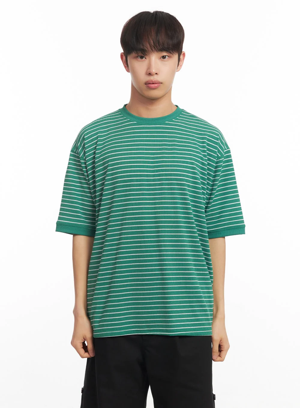 Men's Striped Round Neck T-Shirt IA518 - Image 16