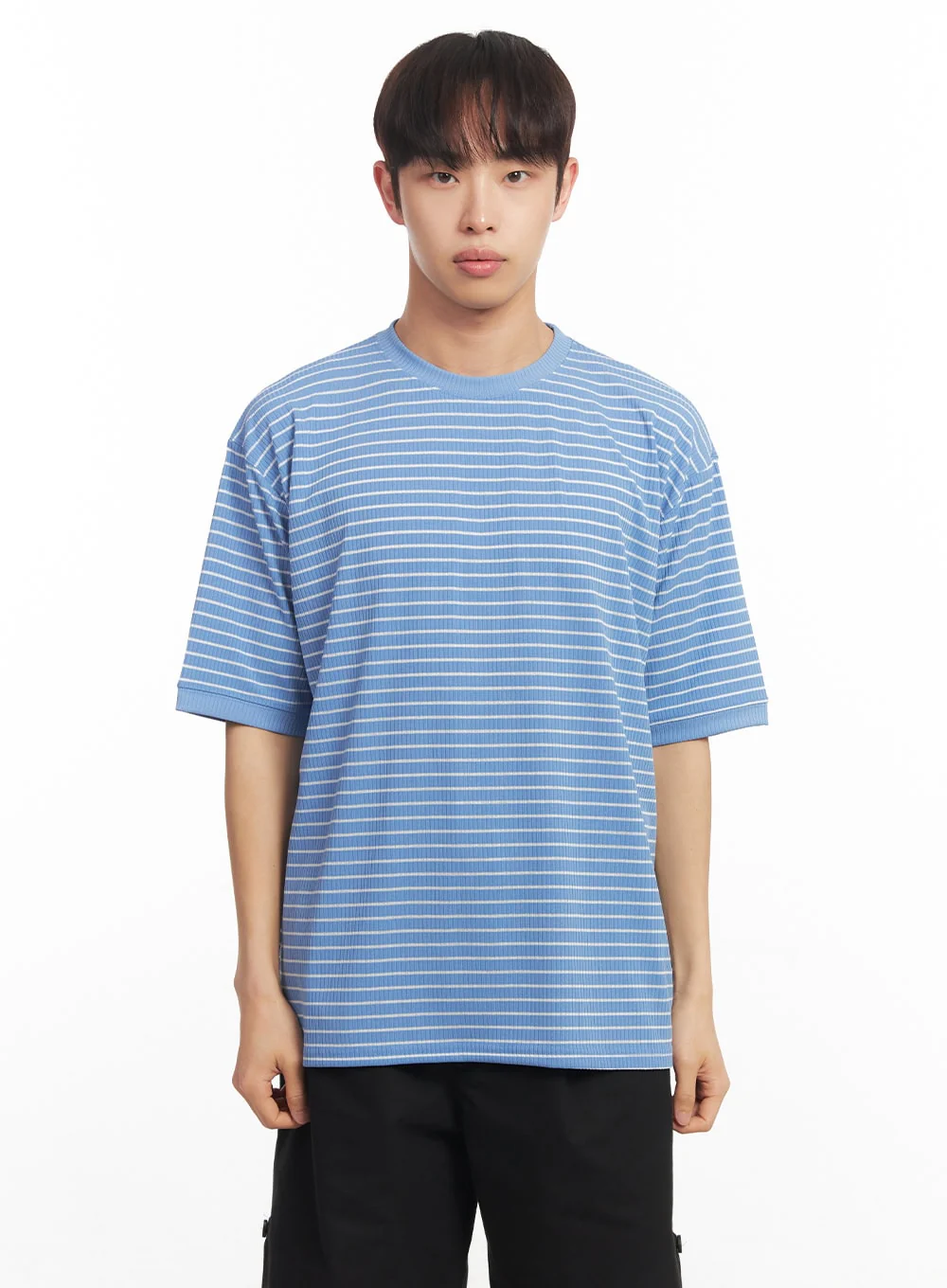 Men's Striped Round Neck T-Shirt IA518 - Image 17