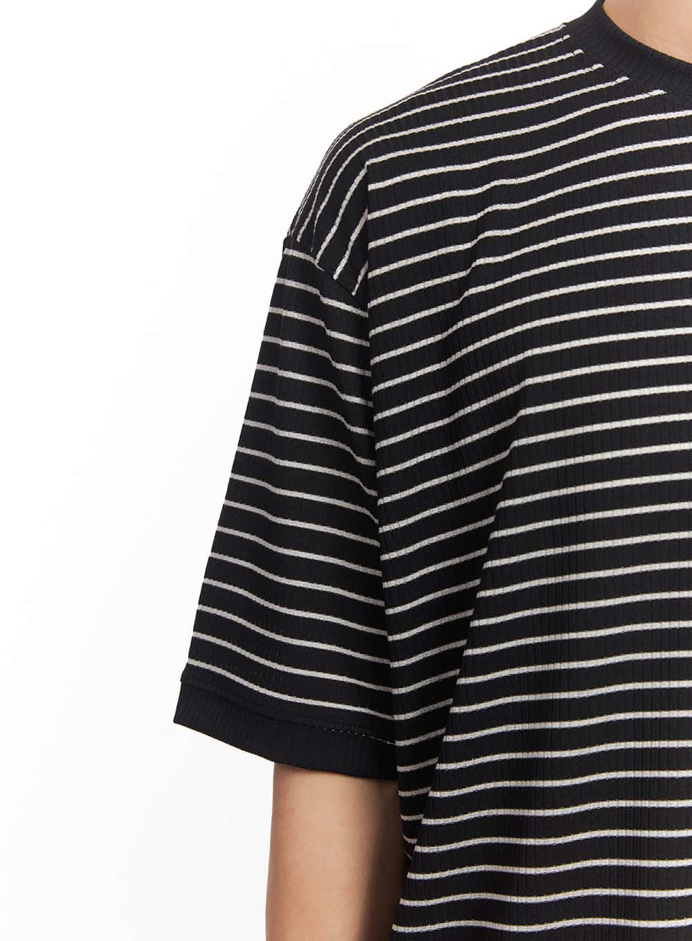 Men's Striped Round Neck T-Shirt IA518 - Image 4