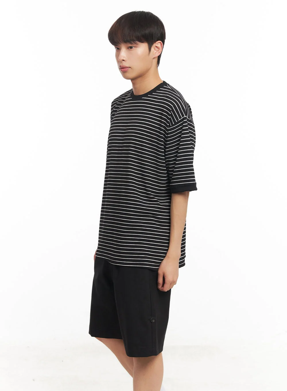 Men's Striped Round Neck T-Shirt IA518 - Image 5