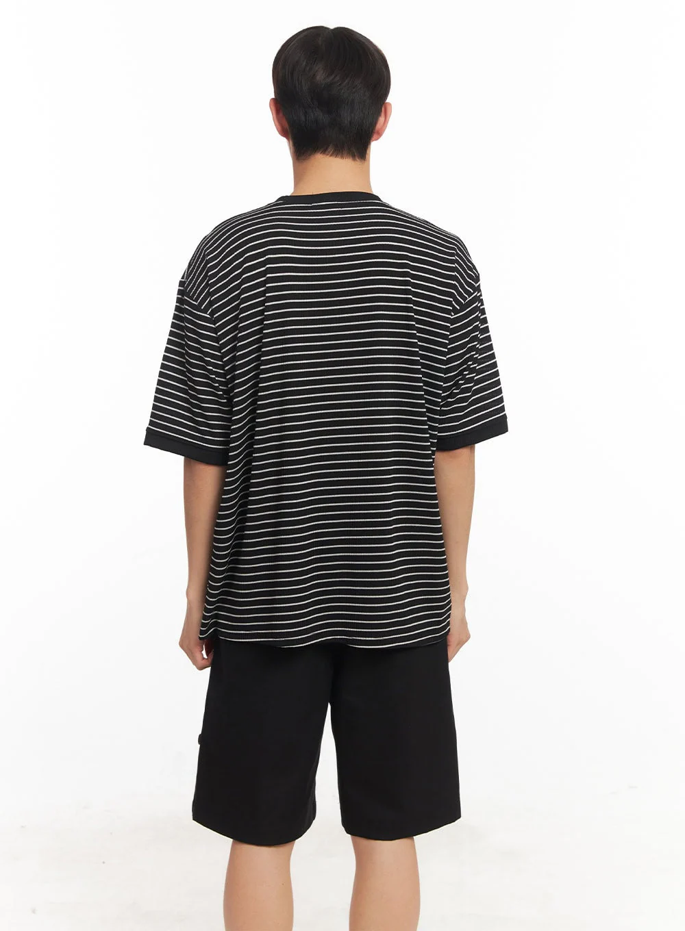 Men's Striped Round Neck T-Shirt IA518 - Image 6