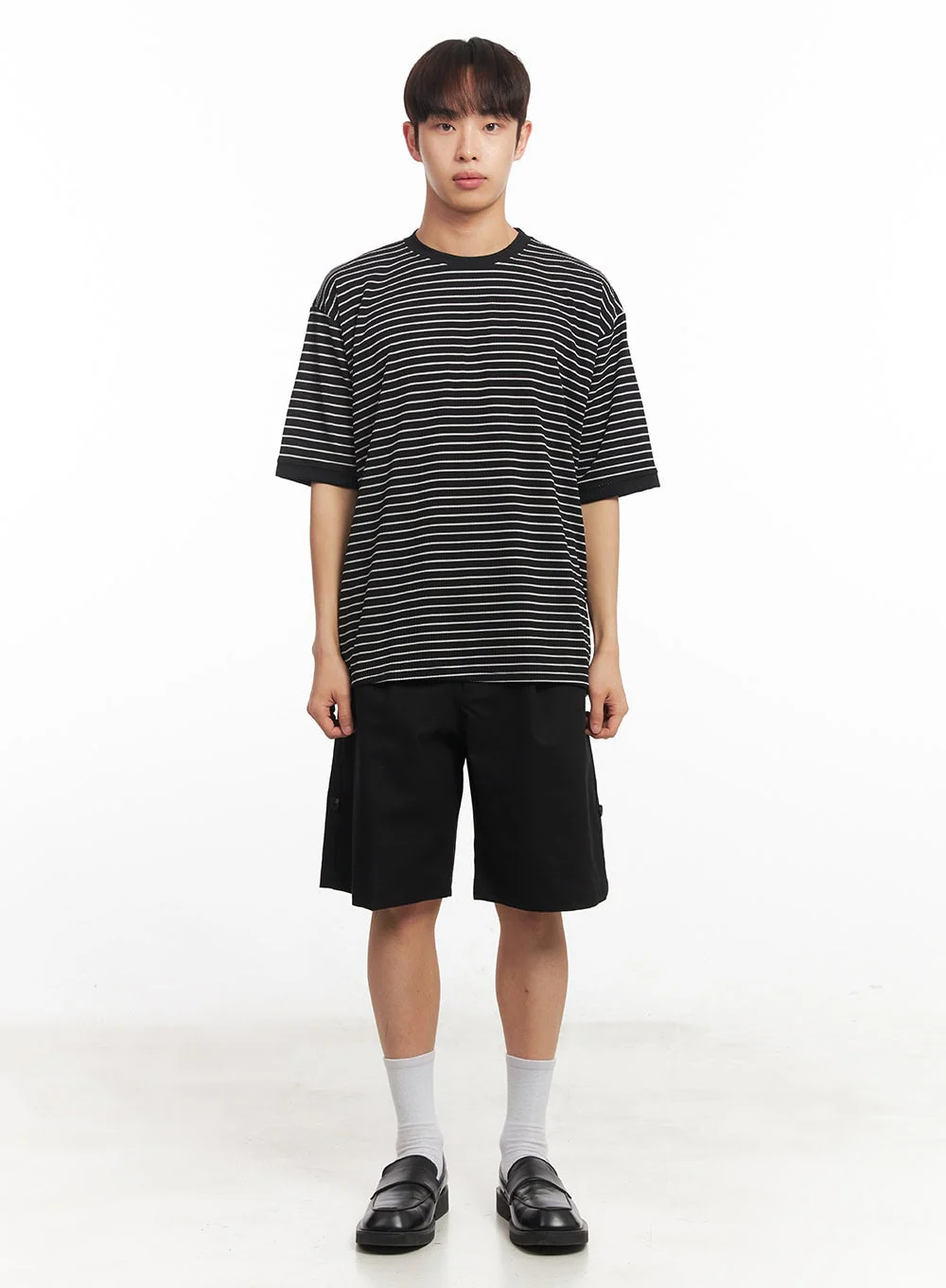 Men's Striped Round Neck T-Shirt IA518 - Image 7