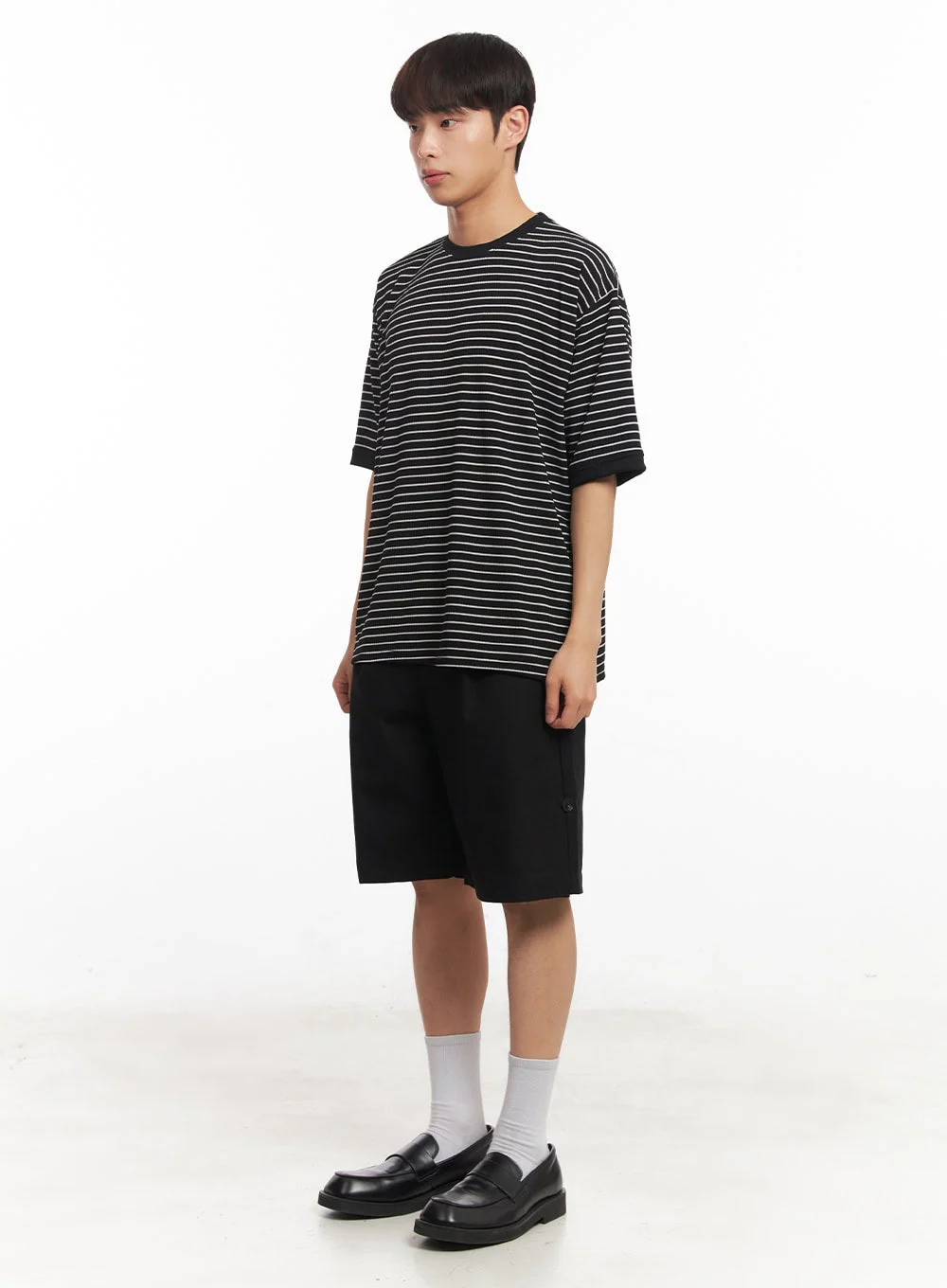 Men's Striped Round Neck T-Shirt IA518 - Image 8