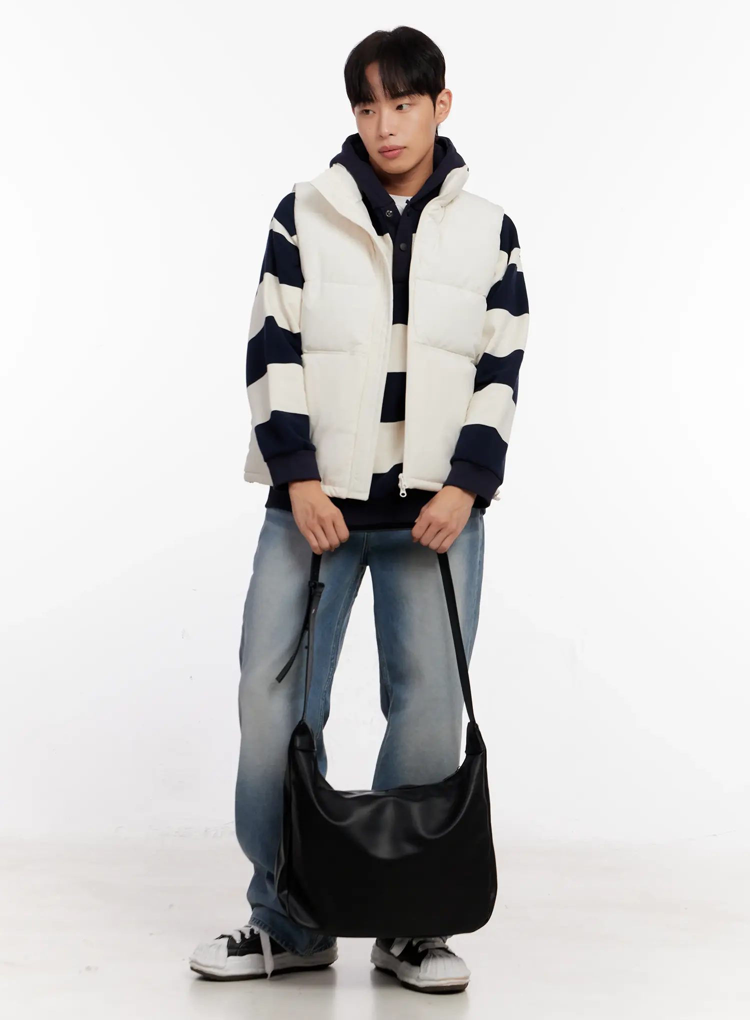 Men's Striped Rugby Hoodie IO523 - Image 11