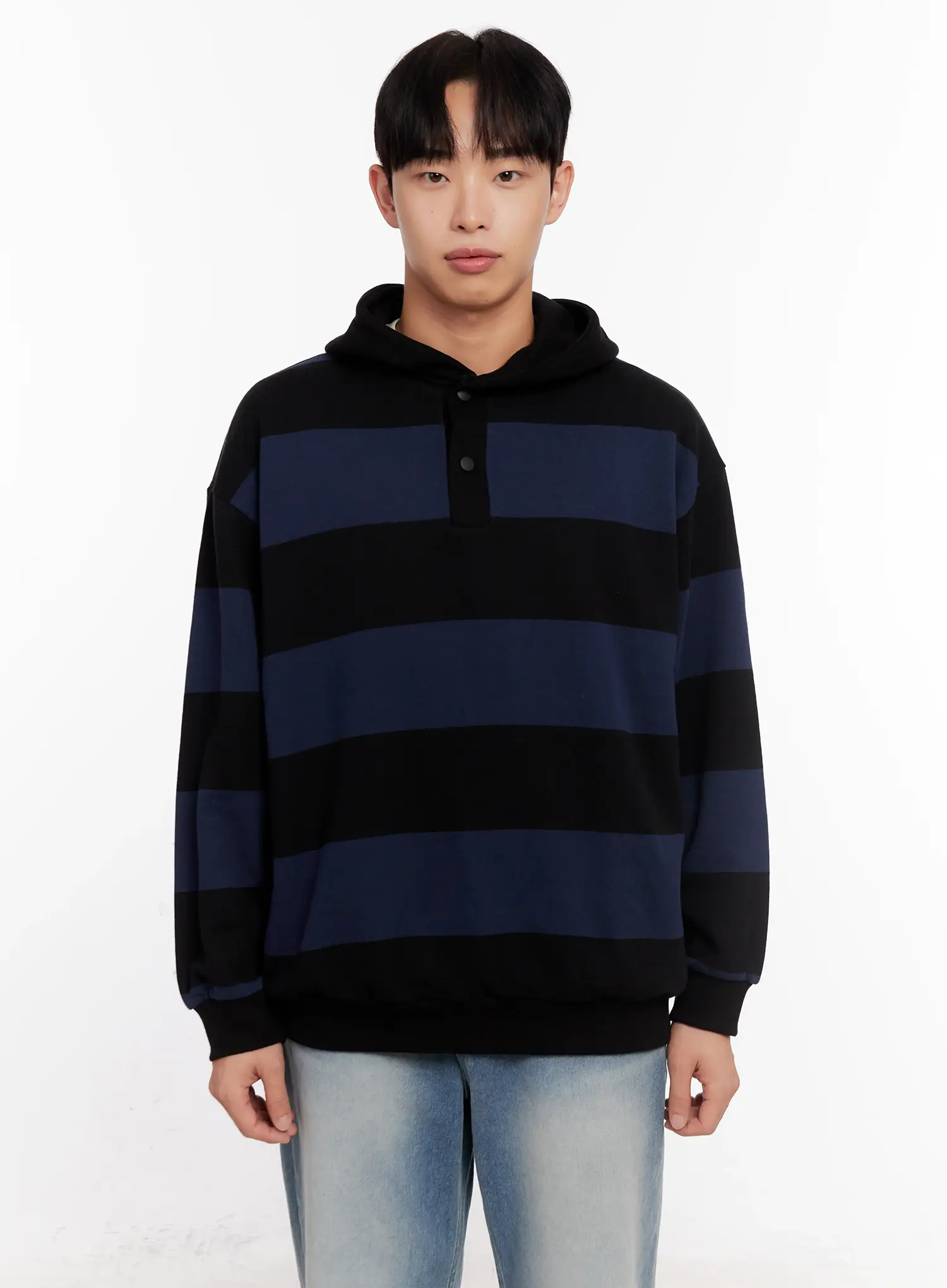 Men's Striped Rugby Hoodie IO523 - Image 18