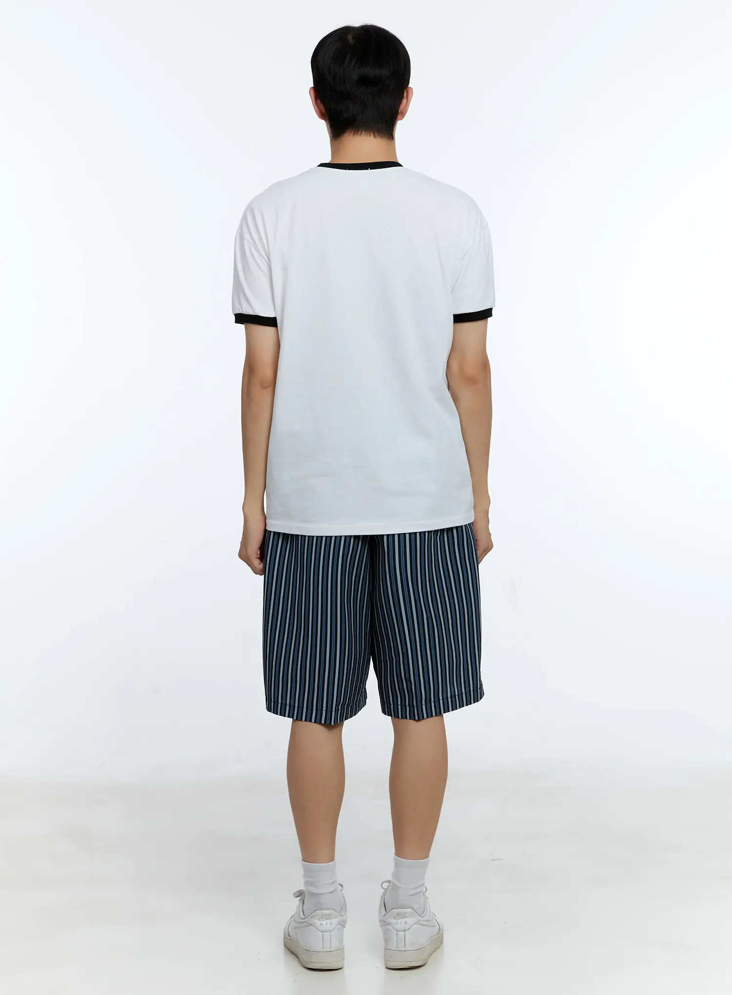 Men's Striped Straight-Leg Shorts IG515 - Image 9