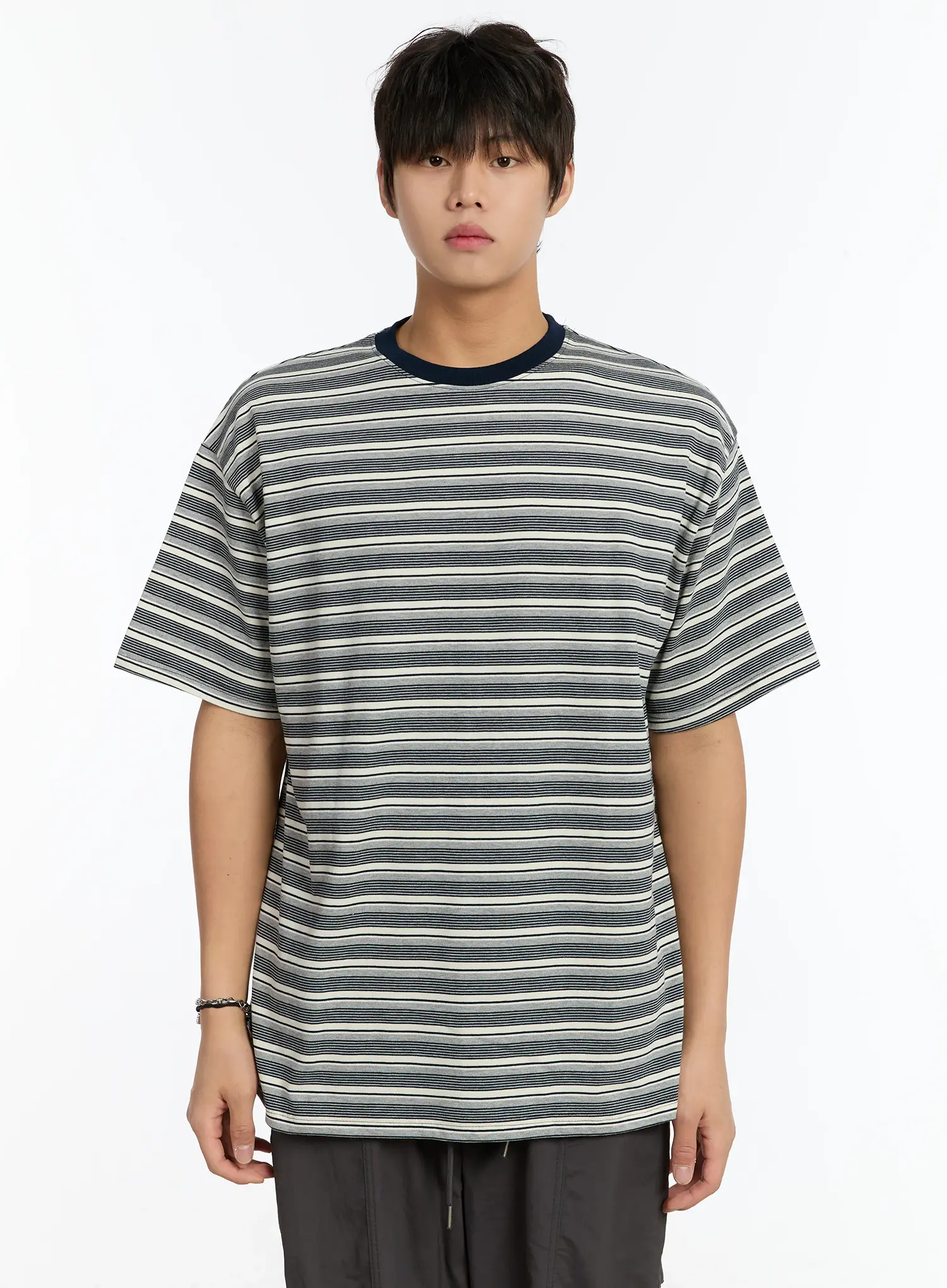Men's Striped T-Shirt IM503 - Image 11