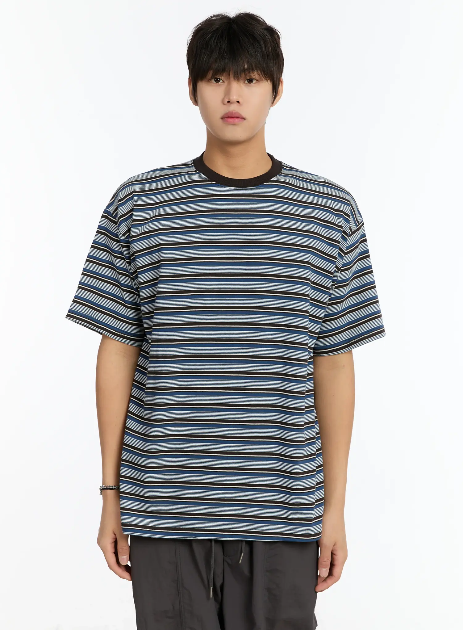 Men's Striped T-Shirt IM503 - Image 9